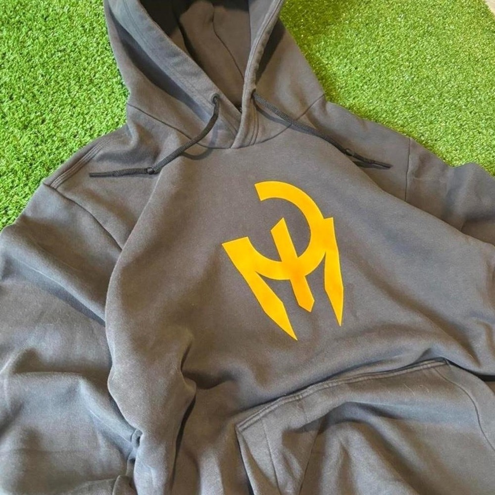 Vintage 90s Adidas Patrick Mahoney grey heavyweight y2k 2000s hoodie sweatshirt